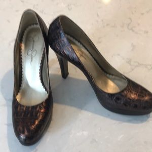 Beautiful metallic bronze platforms